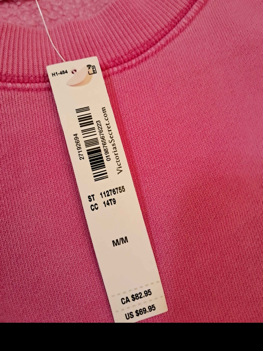 New Victoria's Secret Hollywood Pink Angel Essentials Iconic Fleece Sweatshirt M - Picture 5 of 6